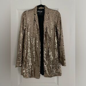 Nasty Gal Premium Gold Sequin Blazer